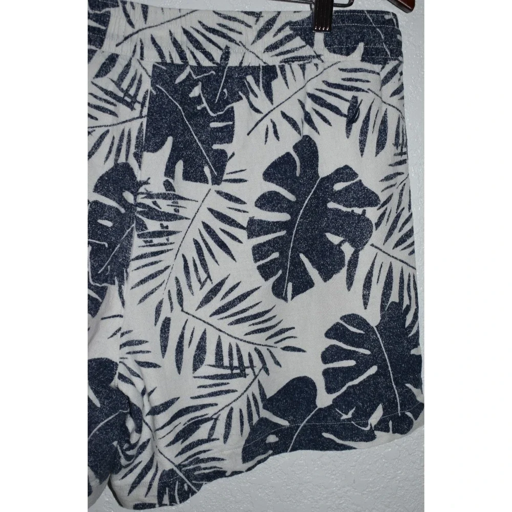 Nautica Womens LARGE Linen Blend Shorts Pull-On Tropical Hawiian Pockets Blue - Picture 13 of 16